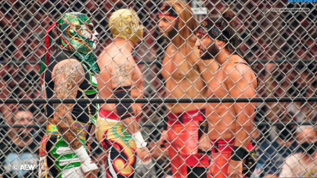 The Young Bucks vs. The Lucha Bros – AEW Tag Team Championships Steel Cage Match (All Out 2021)