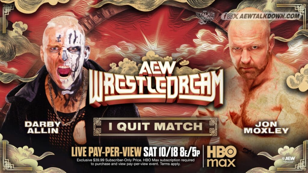 I Quit Match Jon Moxley Vs. Darby Allin - AEW WrestleDream 2025 Results